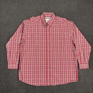 Wrangler Shirt Mens Plaid Rugged Wear Cotton Long Sleeve Wrinkle Resist Size 2XL